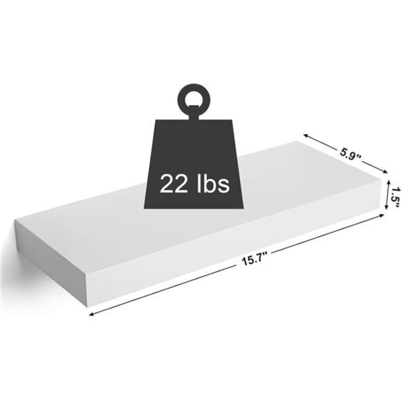 Floating Shelf, Wall Shelf 15.7 Inches, with Metal Bracket for Easy Installation - Picture 3 of 8